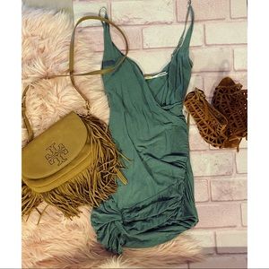Green spaghetti strap dress